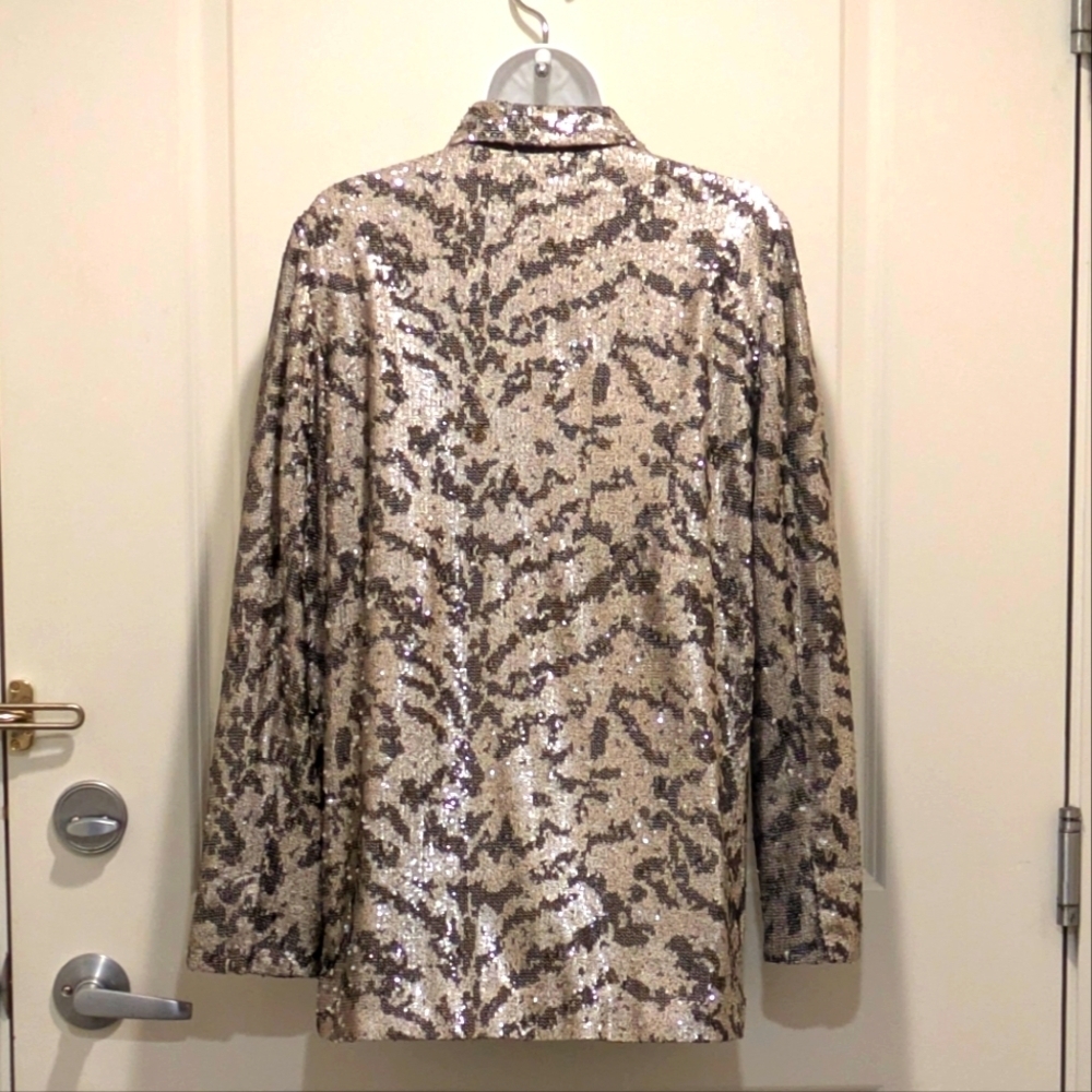 EUC Maeve by Anthropologie S Jordyn Sequined Snap Front Blazer - Picture 7 of 9